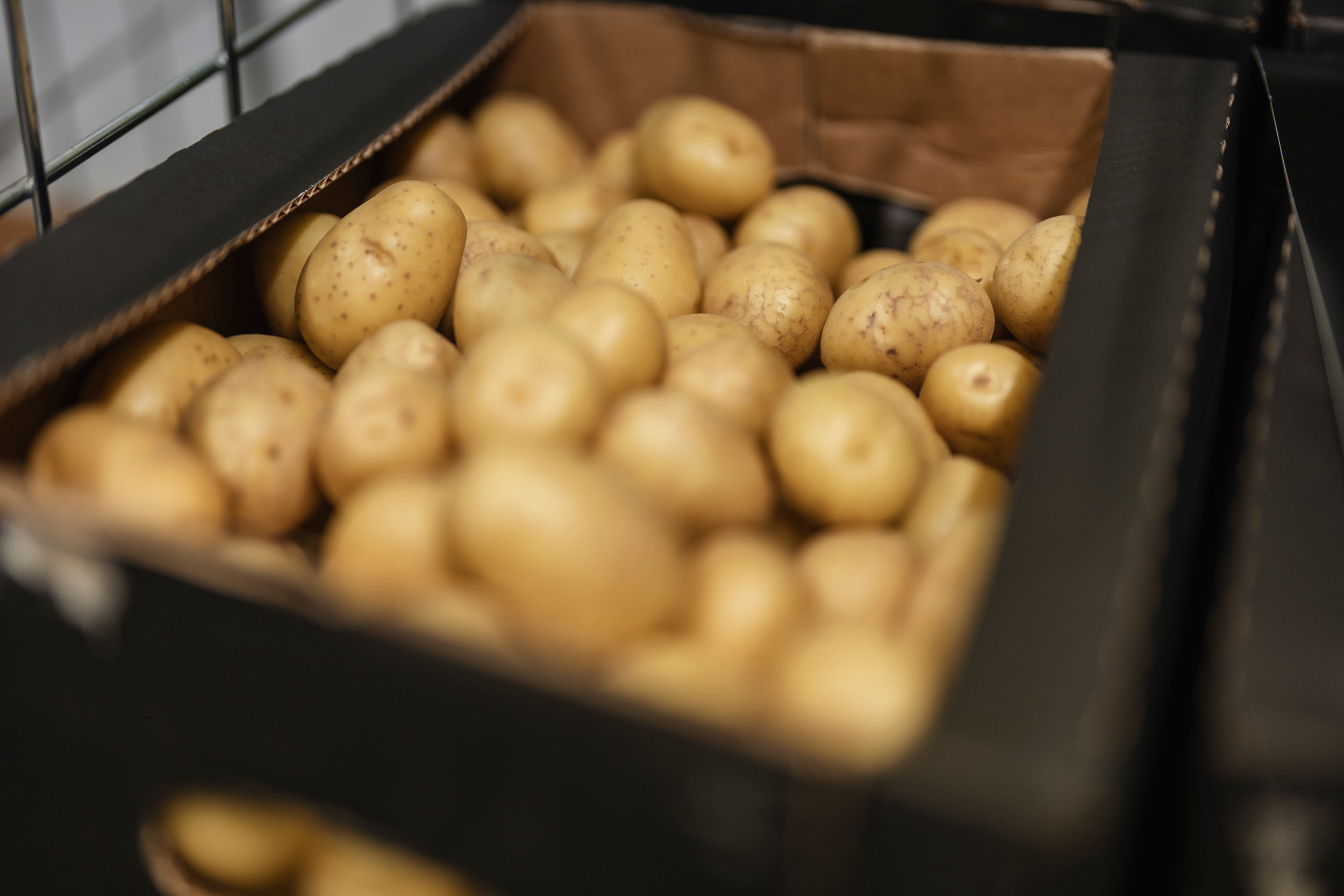 Potatis i en kartong