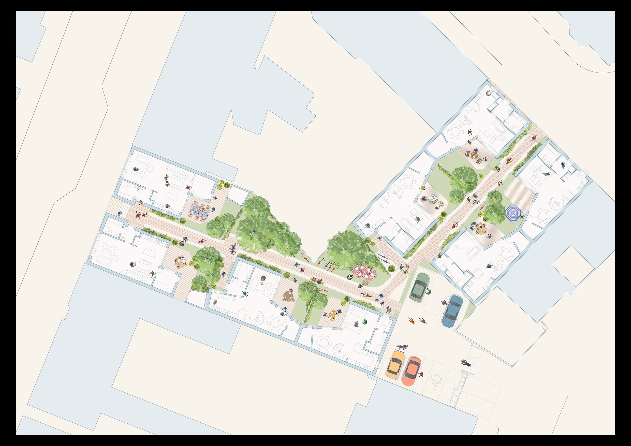 Illustration över Kvarntorget